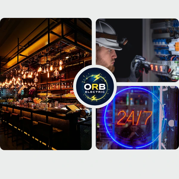 Restaurant dining area lighting installation and electrical services