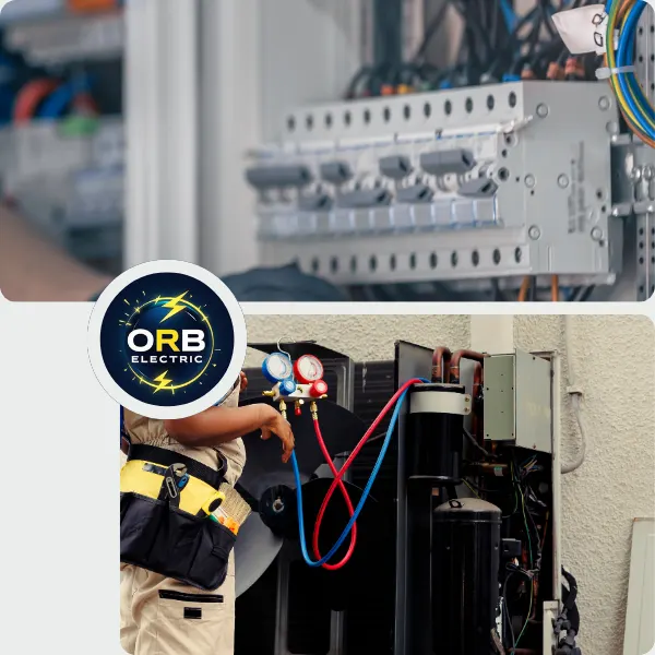 Licensed electrician installing backup generator system